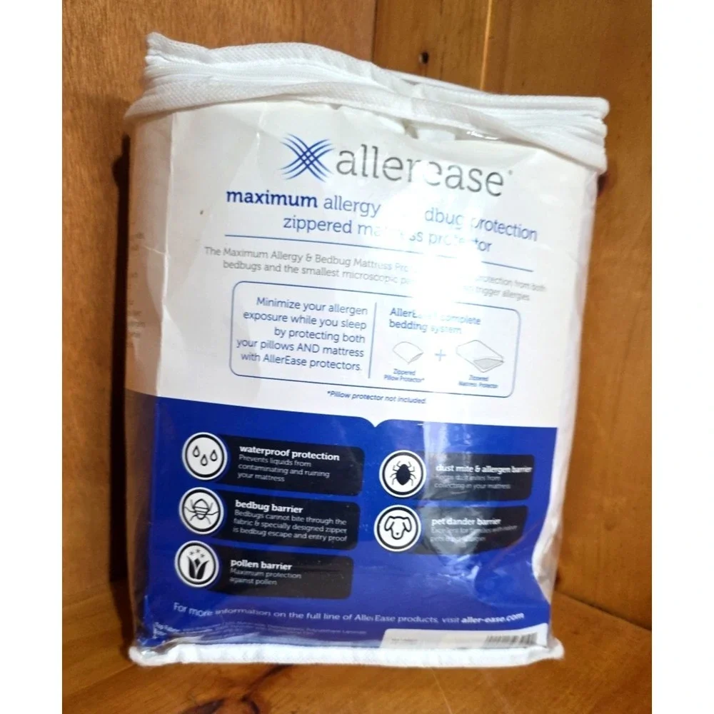 AllerEase Waterproof Allergy Protection Zippered Mattress‎ Protector Twin